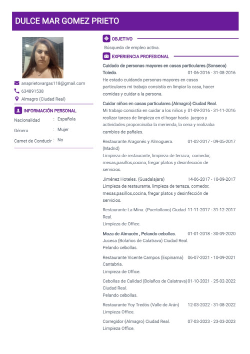 Foto de Dulce Gómez Prieto