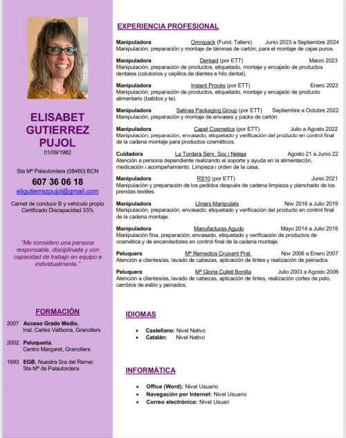 Foto de Elisabeth Gutierrez Pujol