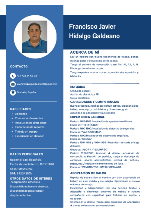 Foto de Francisco Javier Hidalgo Galdeano